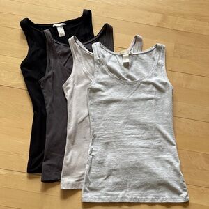 Women’s Stretch Tank Top - Black, Charcoal, Light Gray, Heather Gray